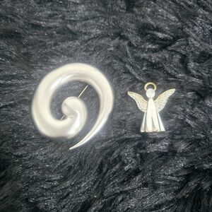 Monet Jewelry two silver-tone brooches